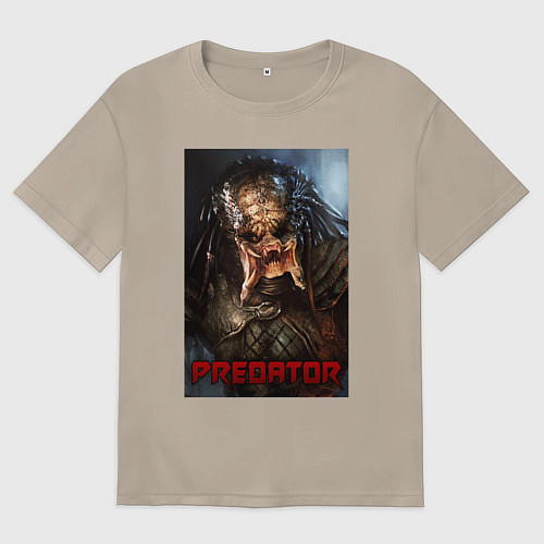 Женская футболка оверсайз Predator movie / Миндальный – фото 1