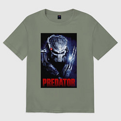 Футболка оверсайз женская Predator in the helmet, цвет: авокадо
