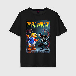 Женская футболка оверсайз Donald vs Venom - ai art fantasy