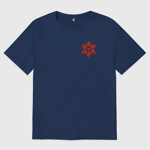 Женская футболка оверсайз Символика Велеса / Тёмно-синий – фото 1