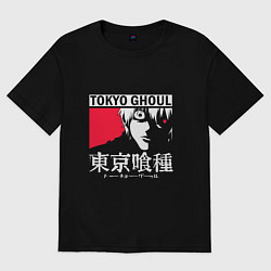 Футболка оверсайз женская Токийский Гуль Кен, цвет: черный