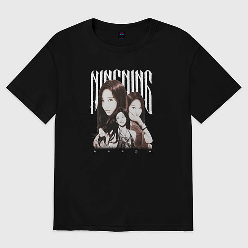 Женская футболка оверсайз Ningning Idol / Черный – фото 1