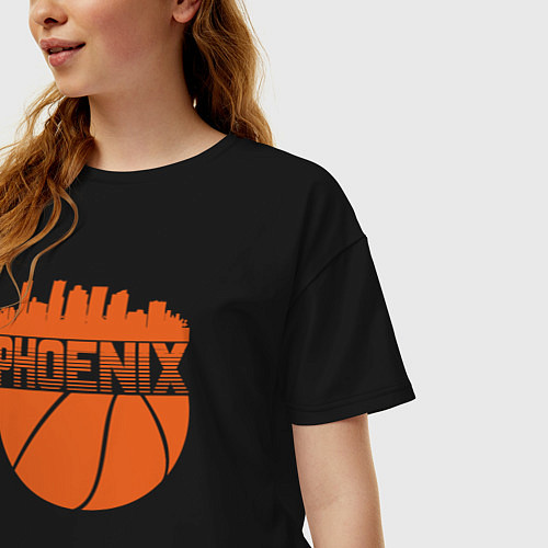 Женская футболка оверсайз Phoenix basketball / Черный – фото 3