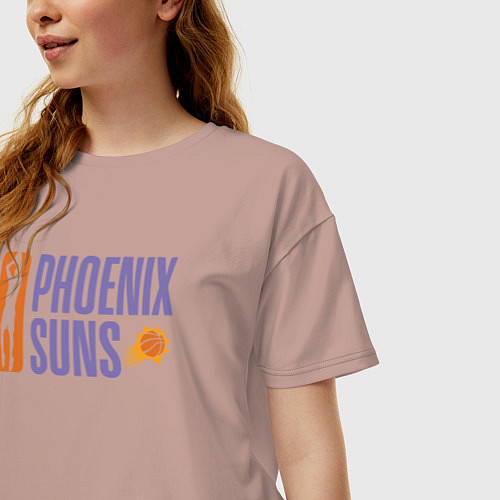 Женская футболка оверсайз Phoenix Suns play / Пыльно-розовый – фото 3