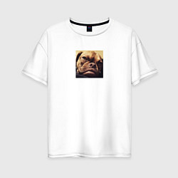 Футболка оверсайз женская Сердитый Песик, цвет: белый