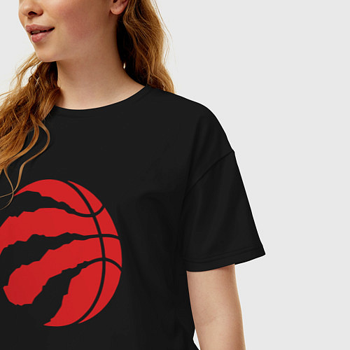 Женская футболка оверсайз Raptors ball / Черный – фото 3