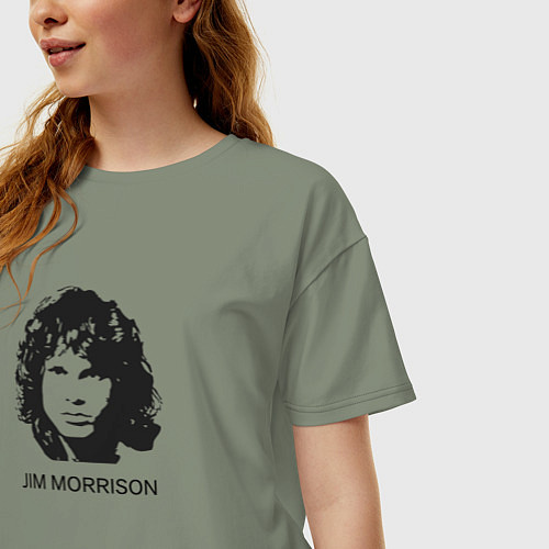 Женская футболка оверсайз Jim Morrison rock legend / Авокадо – фото 3