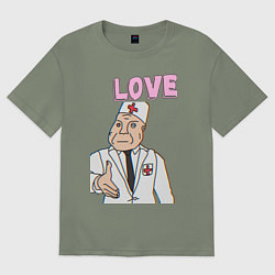 Женская футболка оверсайз Дурка день влюбленных мем