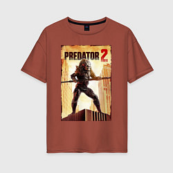 Футболка оверсайз женская Predator 2, цвет: кирпичный