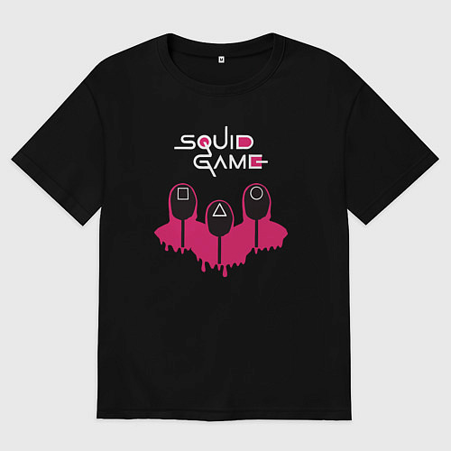 Женская футболка оверсайз Squid game soldiers / Черный – фото 1