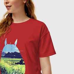 Футболка оверсайз женская Nature Totoro, цвет: красный — фото 2