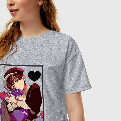 Женская футболка оверсайз Туалетный мальчик Ханако / Меланж – фото 3