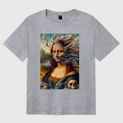 Женская футболка оверсайз Mona Lisa smoke - surrealism