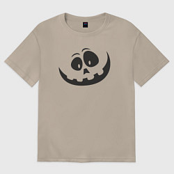 Футболка оверсайз женская Halloween smile, цвет: миндальный