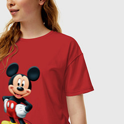 Футболка оверсайз женская Микки - мышь, цвет: красный — фото 2
