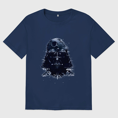 Женская футболка оверсайз Дарт вейдер мазайка / Тёмно-синий – фото 1