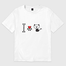 Женская футболка оверсайз Я люблю кошек