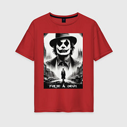 Футболка оверсайз женская Movie Joker - folie a deux meme, цвет: красный