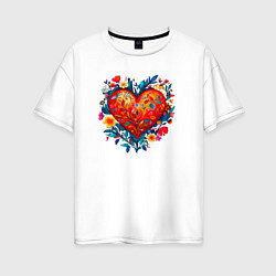 Футболка оверсайз женская Моё сердце, цвет: белый