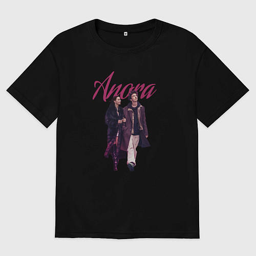 Женская футболка оверсайз Анора / Черный – фото 1