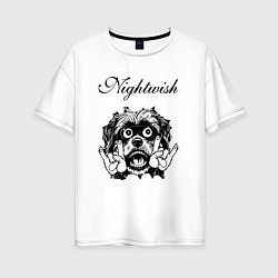 Футболка оверсайз женская Nightwish - rock dog, цвет: белый