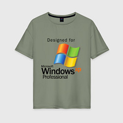 Футболка оверсайз женская Предназначен для windows xp, цвет: авокадо