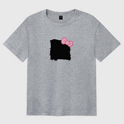 Футболка оверсайз женская Минималистка женщина - черный квадрат для пары, цвет: меланж