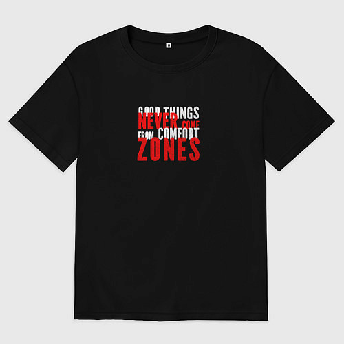 Женская футболка оверсайз Good things / Черный – фото 1