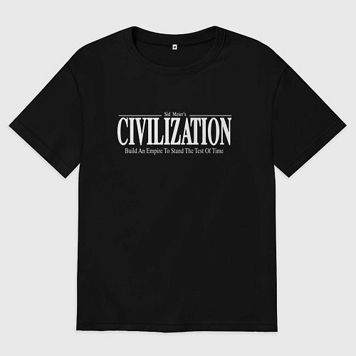 Женская футболка оверсайз Civilization - global strategy / Черный – фото 1