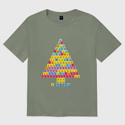 Женская футболка оверсайз Таблица Менделеева ёлка