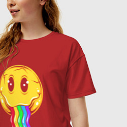Футболка оверсайз женская Rainbow smile, цвет: красный — фото 2