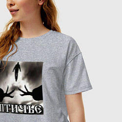 Футболка оверсайз женская Людское, цвет: меланж — фото 2