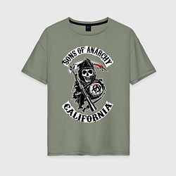 Футболка оверсайз женская Sons of anarchy - logo, цвет: авокадо