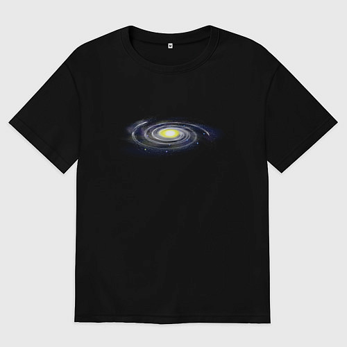 Женская футболка оверсайз Галактика арт со звездами / Черный – фото 1