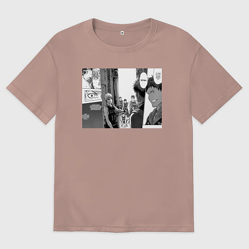 Женская футболка оверсайз Баскетбол куроко арт герои / Пыльно-розовый – фото 1