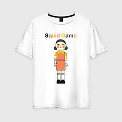 Футболка оверсайз женская Doll squid game, цвет: белый