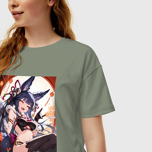 Женская футболка оверсайз Yuel Yuri Granblue Fantasy / Авокадо – фото 3