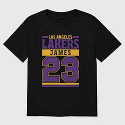 Футболка оверсайз женская Lakers - James 23, цвет: черный