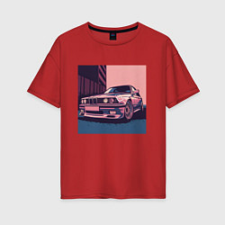 Футболка оверсайз женская BMW Classic, цвет: красный