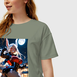 Футболка оверсайз женская Мирко из Моя геройская академия в неофициальном ко, цвет: авокадо — фото 2