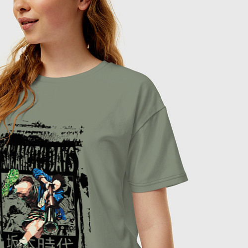 Женская футболка оверсайз Хейсуки Масимо из Дни сакамото / Авокадо – фото 3