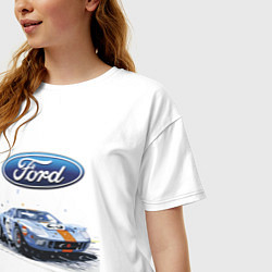 Футболка оверсайз женская Ford motorsport - sketch, цвет: белый — фото 2