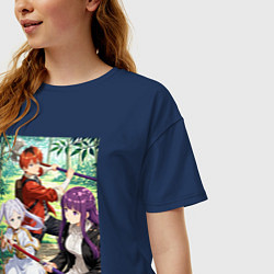 Футболка оверсайз женская Фрирен, Ферн и Штарк, цвет: тёмно-синий — фото 2