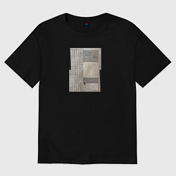 Футболка оверсайз женская Геометрическая абстракция беж, цвет: черный