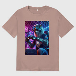 Женская футболка оверсайз Крутой волчара - киберспорт