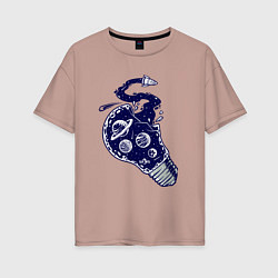 Женская футболка оверсайз Космическая лампочка