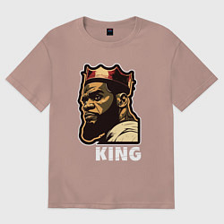 Футболка оверсайз женская Король Леброн Джеймс, цвет: пыльно-розовый