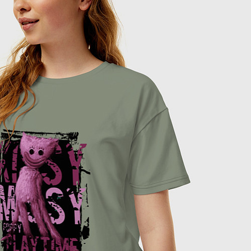Женская футболка оверсайз Кисси Мисси из Poppy Playtime / Авокадо – фото 3