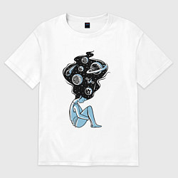 Женская футболка оверсайз Космическая девушка