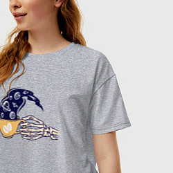 Футболка оверсайз женская Кофейный космос, цвет: меланж — фото 2